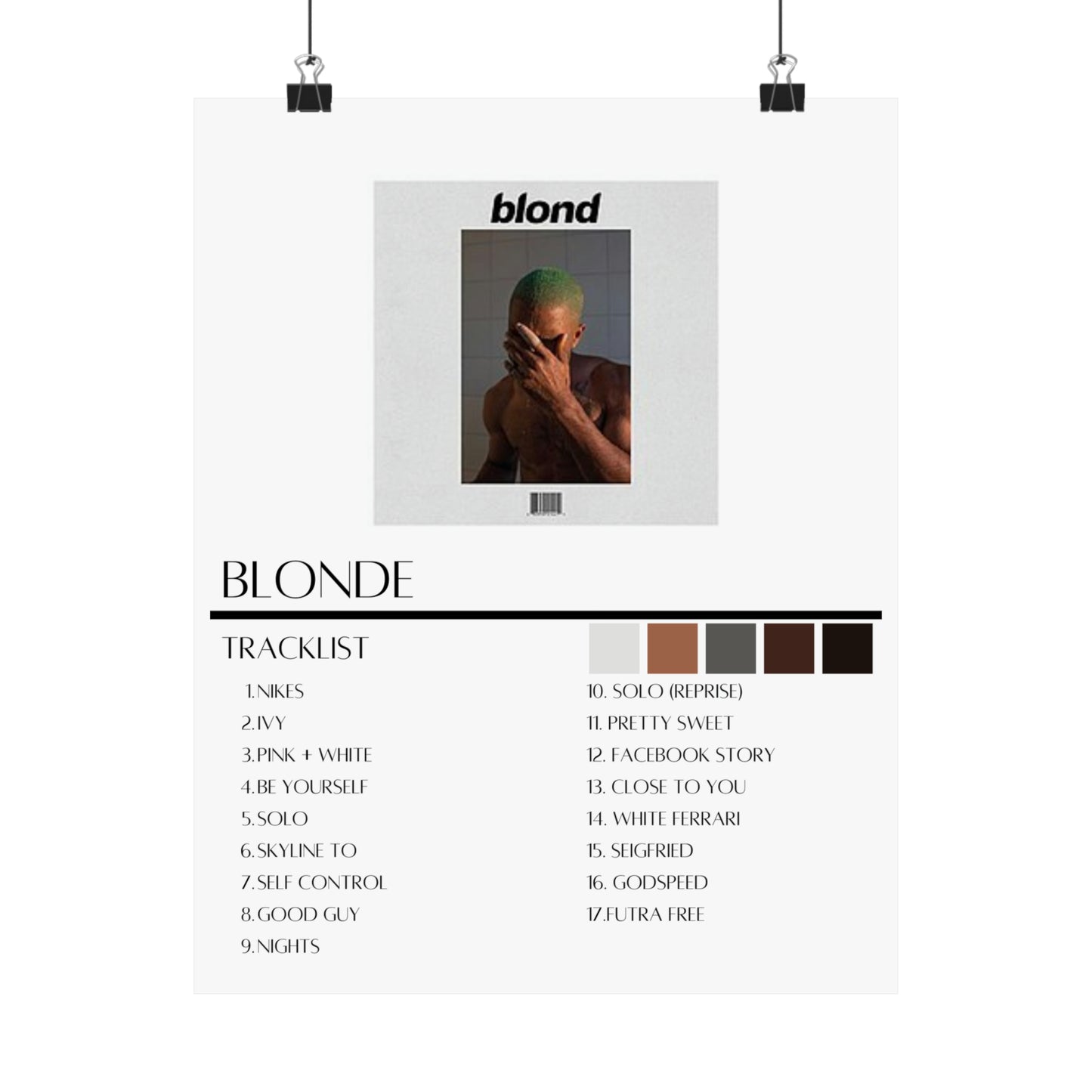 Frank Ocean: Blonde (Matte Poster)