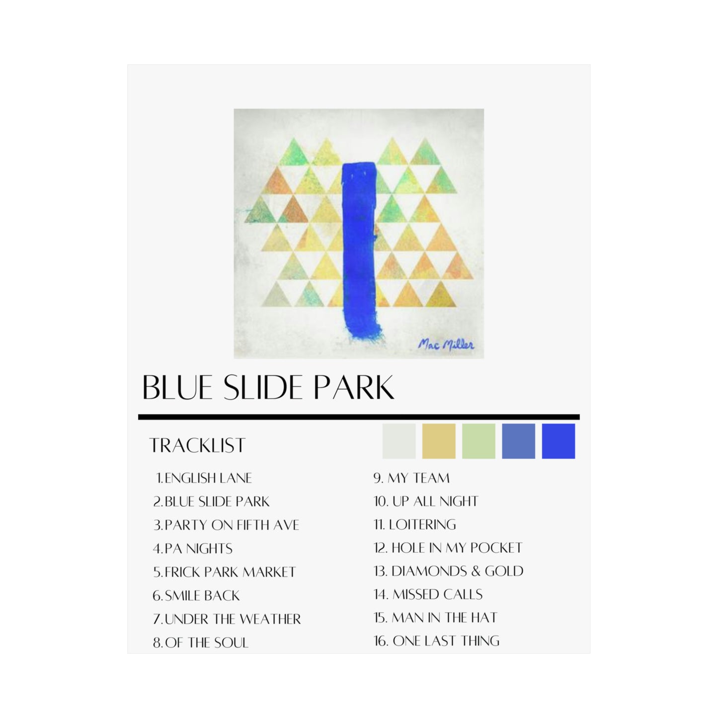 Mac Miller: Blue Slide Park (Matte Poster)