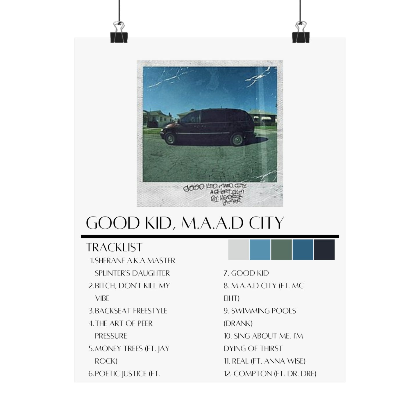 Kendrick Lamar:Good Kid, M.A.A.d City  (Matte Poster)