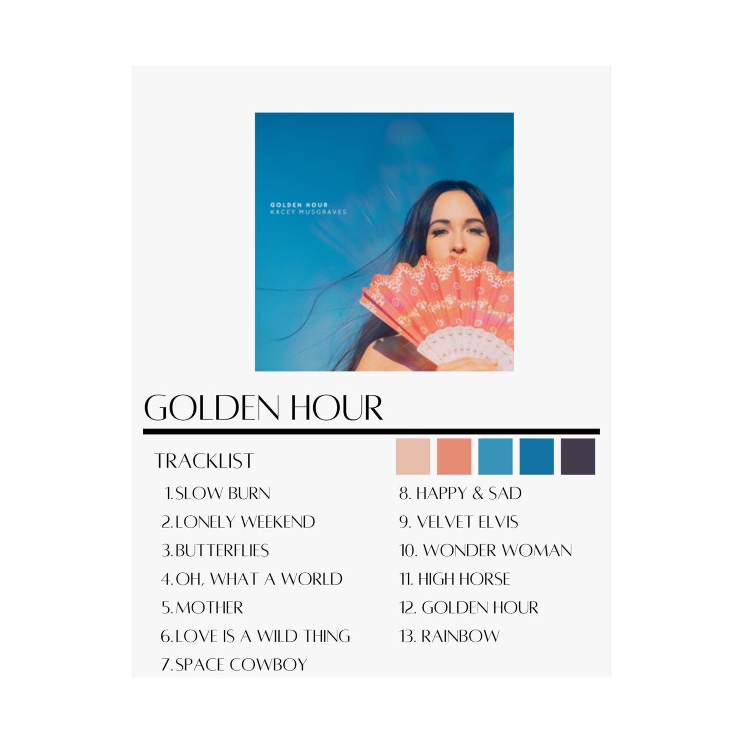 Kasey Musgraves: Golden Hour (Matte Poster)