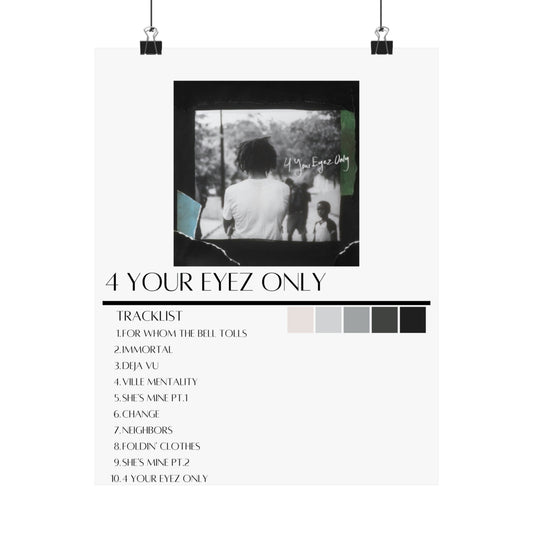 J.Cole: 4 Your Eyez Only (Matte Poster)